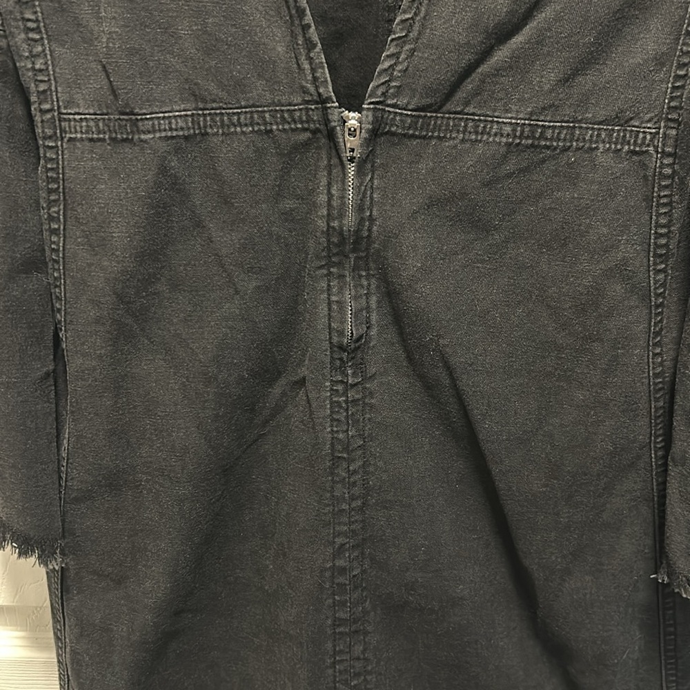NWT Free People We the Free Reckless Life Washed Black Denim Mini Dress Size 8 - Picture 6 of 10